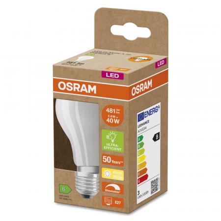 6er Set Osram E27 SUPERSTAR+ CLASSIC besonders effiziente dimmbare LED Lampe 2,6W wie 40W 2700K warmweißes Licht matt
